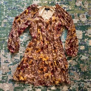 Fall Floral Print Dress